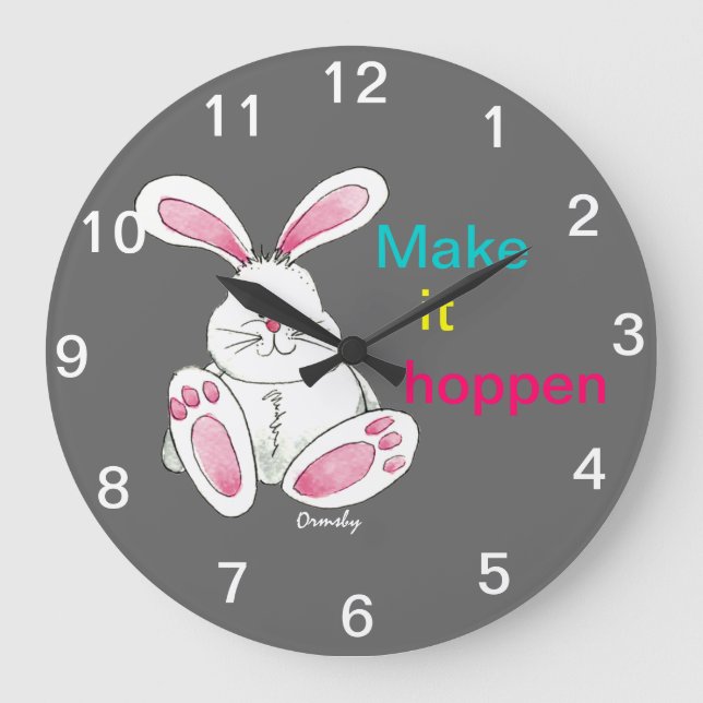 Bunny Wall Clock Große Wanduhr (Vorderseite)