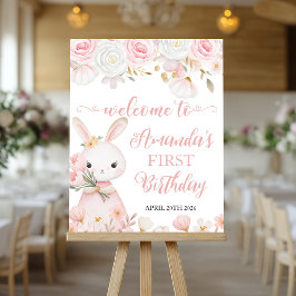 Bunny Welcome Sign 16x20 1st Birthday