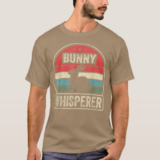 Bunny Whisperer Funny Pet Rabbit Lover Vintag Fern T-Shirt