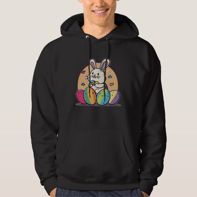 Bunny With Eggs Christian Easter  1 Hoodie (Vorderseite)