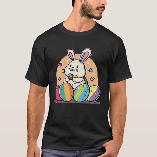 Bunny With Eggs Christian Easter  1 T-Shirt (Vorderseite)