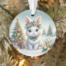 Bunny with Holly Crown & Candle Glow