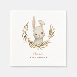Bunny Woodland Theme Girl Babydusche Serviette