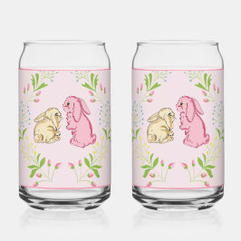 Bunny Wreath Pink Glass Dosenglas