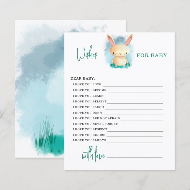 Bunny wünscht sich eine Babykarte (Vorne/Hinten)