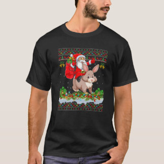 Bunny Xmas Pajamas Ugly Santa Riding Bunny Weihnac T-Shirt