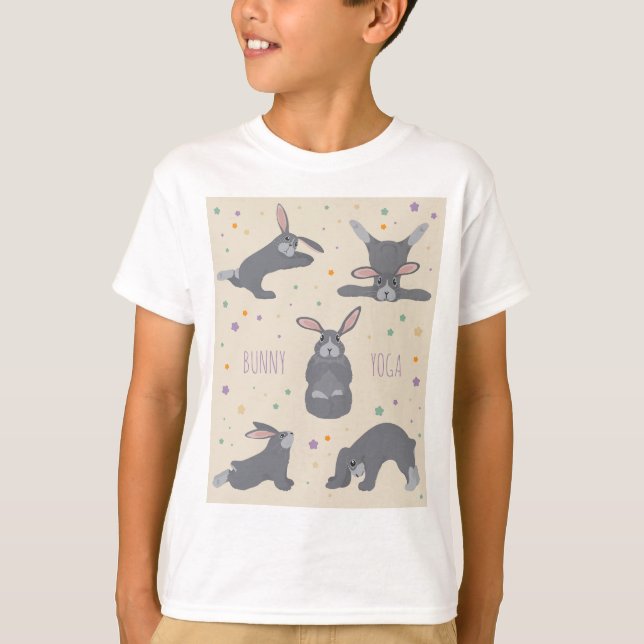 Bunny Yoga Poses Funny Rabbit T-Shirt (Vorderseite)