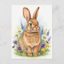 Bunny Young Hare Baby Rabbit Wild Animals Postcard Postkarte