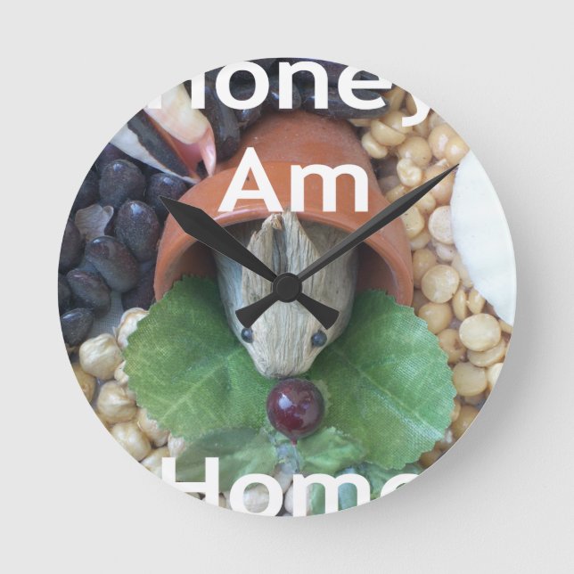 Bunny Zuhause Honey Am Zuhause Runde Wanduhr (Vorderseite)