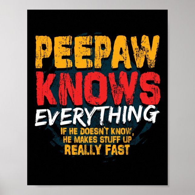 Bunnyaw kennt alles, was Funny Bunnyaw Fathers Day Poster (Vorne)