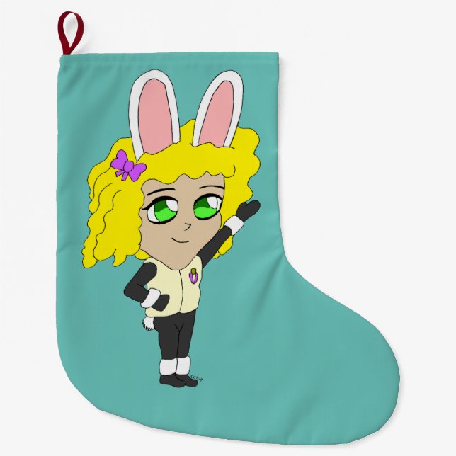 Bunnygirl chibi großer weihnachtsstrumpf (Vorderseite)