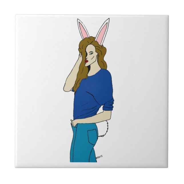 Bunnygirl Fliese (Vorderseite)