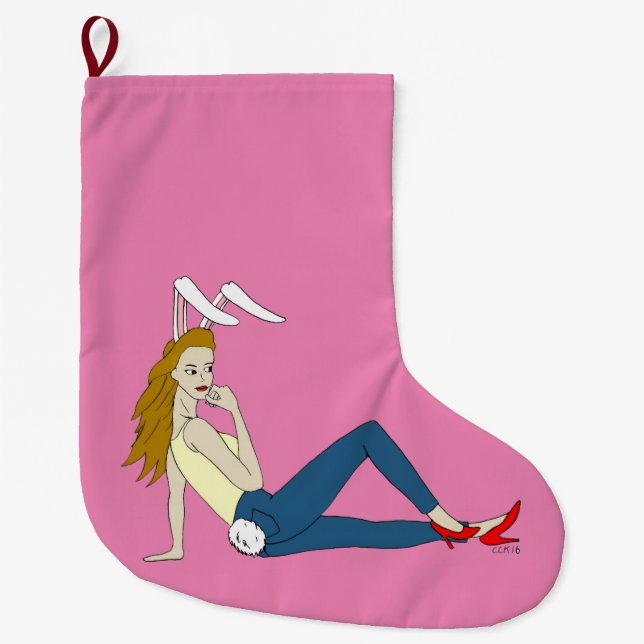 Bunnygirl Großer Weihnachtsstrumpf (Vorderseite)