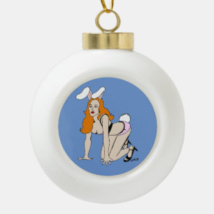 Bunnygirl Keramik Kugel-Ornament