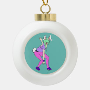 Bunnygirl Keramik Kugel-Ornament