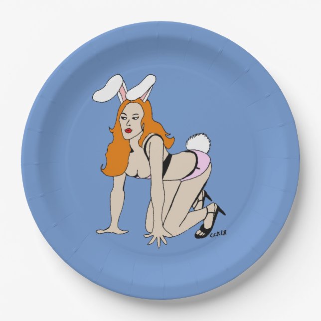 Bunnygirl Pappteller (Vorderseite)