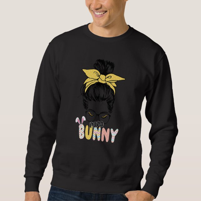 Bunnymama Ostern Mama Bunny Ears Leopard Ra Sweatshirt (Vorderseite)