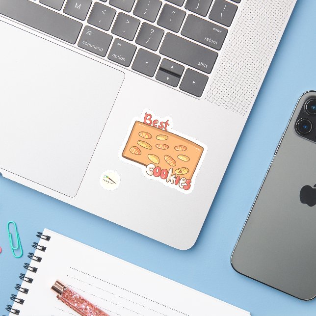 Bunny's Bakery Collection - Beste Cookies Aufkleber (Laptop mit iPhone)