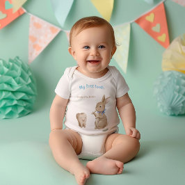 Bunny's boy First Tooth Party Baby Strampler