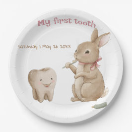 Bunny's Girl First Tooth Party Pappteller