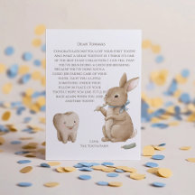 Bunny's Junge First Tooth Fairy Letter