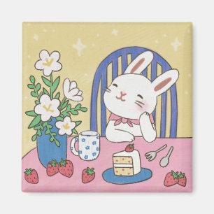 Bunny's Teatime-Illustration Magnet