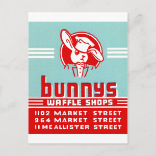 Bunnys Waffle Shops Postkarte