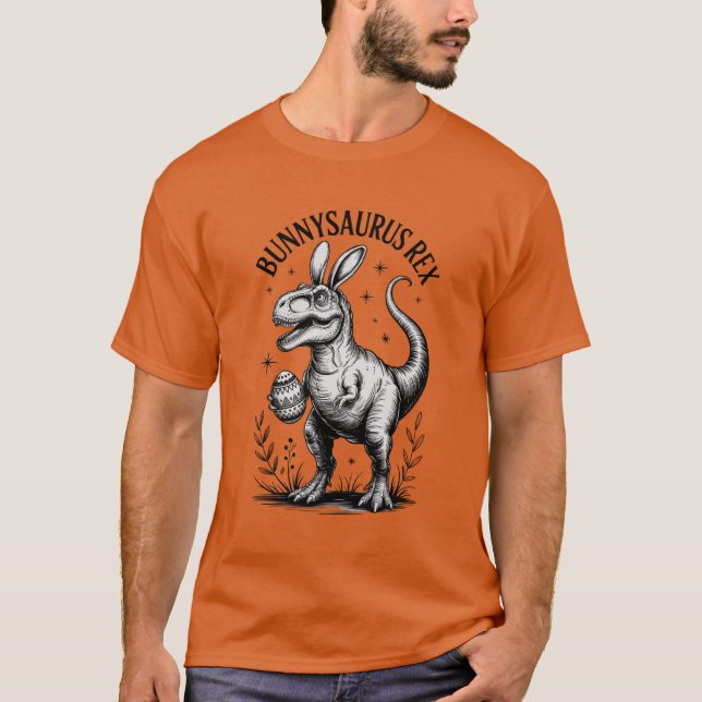 Bunnysaurus Easter Men's Tee Dino Bunny Humor  (Vorderseite)