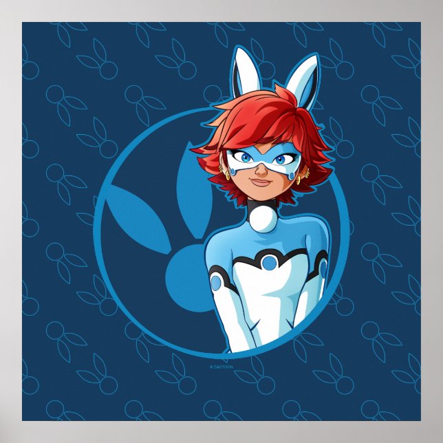 Bunnyx Blue Abzeichen Poster (Vorne)