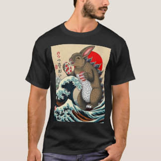 Bunnyzilla Japanischer Art Shirt Funny Bunny Gesch