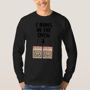 Buns in den Oven Twins Schwangerschaft Ankündigung T-Shirt