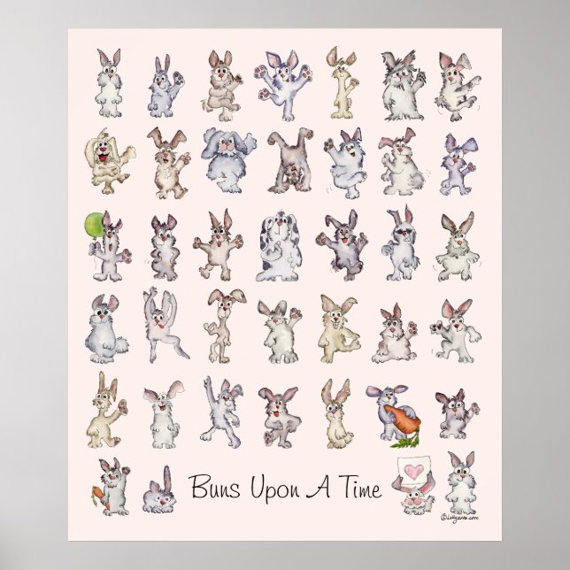 Buns On Time Kids Room Rabat Poster Imprimer (Devant)