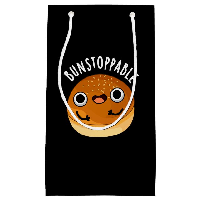 Bunstoppable Funny Bun Pun Dark BG Kleine Geschenktüte (Vorderseite)
