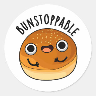 Bunstoppable Funny Bun Pun Runder Aufkleber