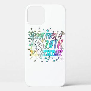 bunt, aber zuerst mein 70. Geburtstag Streifen Tex Case-Mate iPhone Hülle