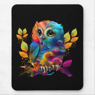 BUNT ABSTRAKTE EULE  MOUSEPAD