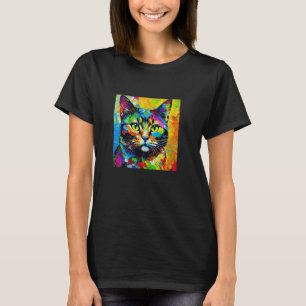Bunt bemalte Katze T-Shirt