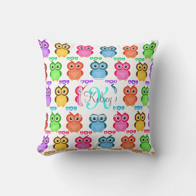 Bunt besitzen Sie Monogramm Kissen (Vorderseite)