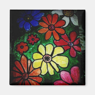 bunt blühende Blume Magnet
