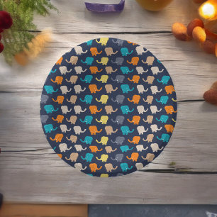 Bunt Elefant Cartoon  Pappteller