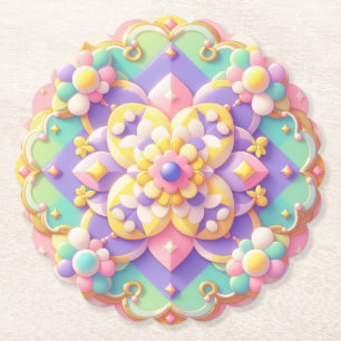 bunt Frühling/Ostern/Prinzessin Pastellfarben Untersetzer