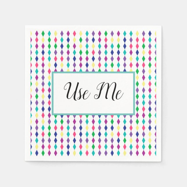 bunt funkelnder Rhombus gemustert Serviette (Vorderseite)