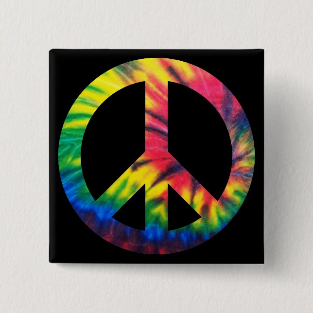 Bunt gefärbter Frieden Button (Vorderseite)