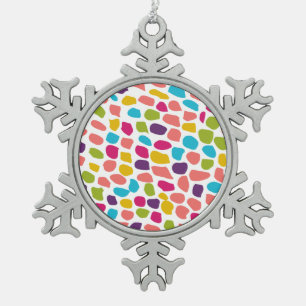 bunt gemustert schneeflocken Zinn-Ornament