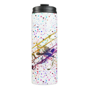 Bunt gespritzte Musik Thermotasse Thermosbecher