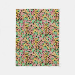 bunt gezogene Hundebütchen Fleecedecke