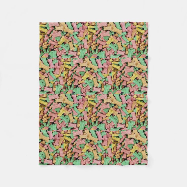 bunt gezogene Hundebütchen Fleecedecke (Vorderseite)