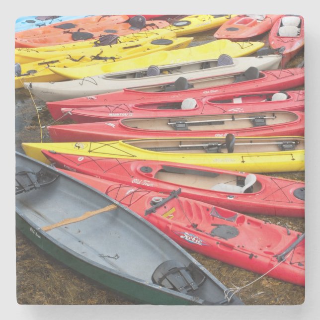 bunt Kayaks Steinuntersetzer (Vorderseite)