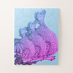 bunt lila Drachen mythische Kreaturen niedlich