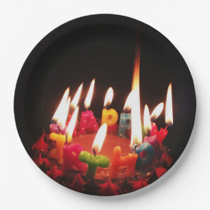 Bunt, LitC "alles- Gute zum Geburtstag" Kerzen, Pappteller